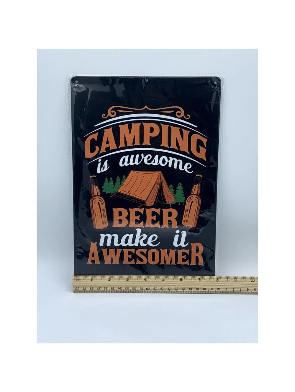 Camping Beer Vintage Style Metal Tin Sign Wall Decor Funny Cabin Decor